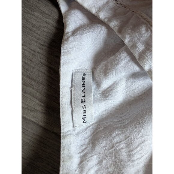 Vintage PurpleFloral Embroidered Zip-Up Nightgown Tassel Pull & Short Sleeves XL - Picture 7 of 9